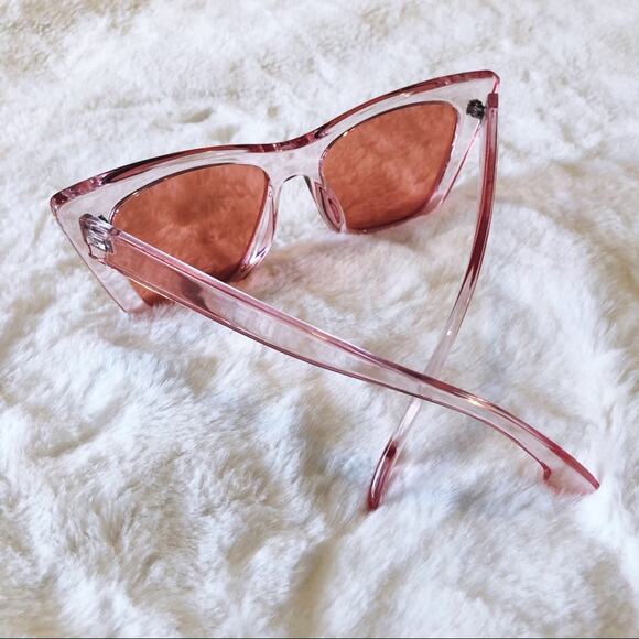 Kiara Clear Pink Full Rim Cat Eye Sunglasses - Picture 7 of 9